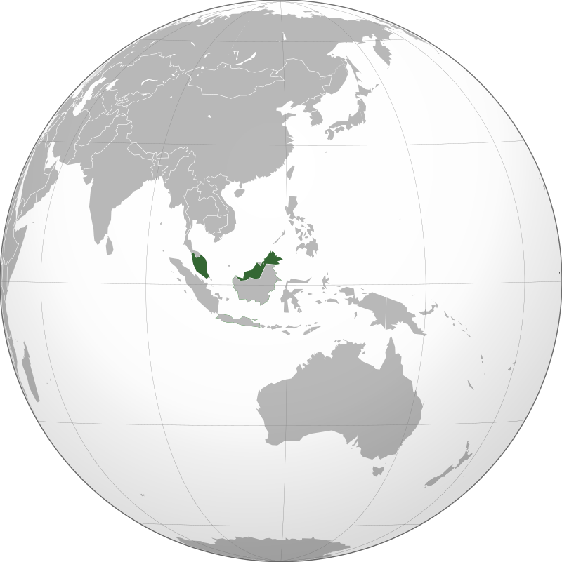 Poloha A Hranice Malajsie R Di Cestujeme Nejen Levn Letenky   800px Malaysia (orthographic Projection).svg  